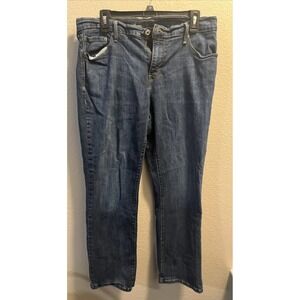 Levis 505 Straight Leg Jeans Womens 12 Long Blue Denim Cotton Blend Mid Rise Zip